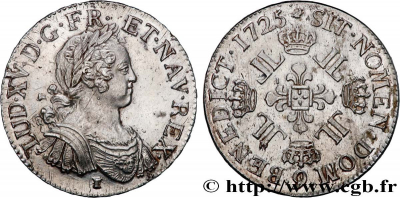 LOUIS XV THE BELOVED
Type : Écu dit "aux huit L" 
Date : 1725 
Mint name / Town ...