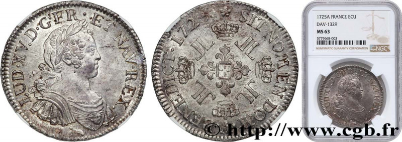 LOUIS XV THE BELOVED
Type : Écu dit "aux huit L" 
Date : 1725 
Mint name / Town ...