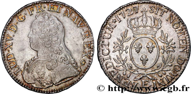 LOUIS XV THE BELOVED
Type : Écu dit “aux branches d'olivier” 
Date : 1727 
Mint ...