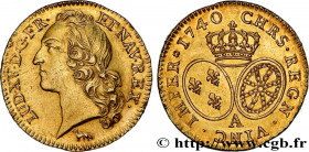 LOUIS XV THE BELOVED
Type : Louis d'or dit "au bandeau" 
Date : 1740 
Mint name / Town : Paris 
Quantity minted : 49368 
Metal : gold 
Millesimal fine...