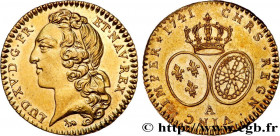 LOUIS XV THE BELOVED
Type : Demi-louis dit "au bandeau" 
Date : 1741 
Mint name / Town : Paris 
Quantity minted : 46016 
Metal : gold 
Millesimal fine...
