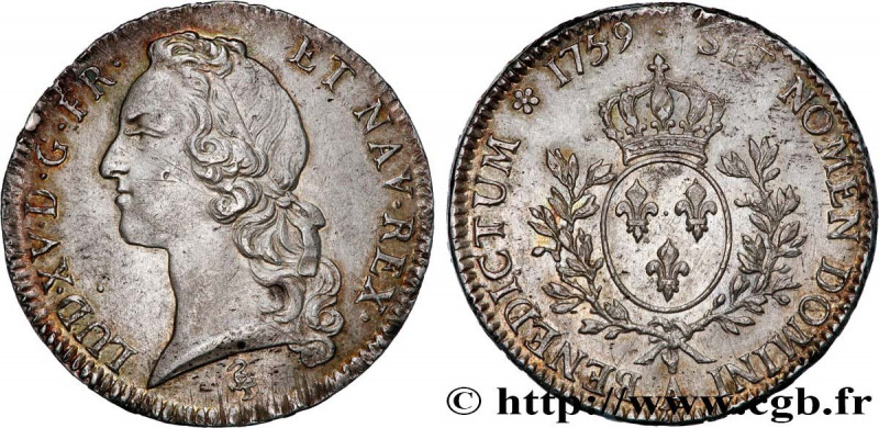 LOUIS XV THE BELOVED
Type : Écu dit "au bandeau" 
Date : 1759 
Mint name / Town ...