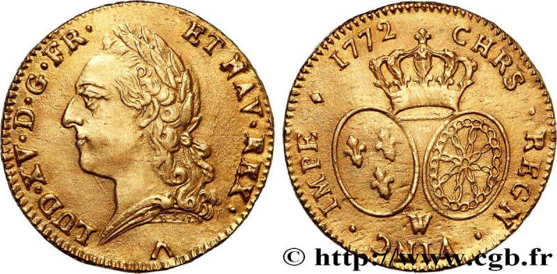 LOUIS XV THE BELOVED
Type : Double louis d'or dit "à la vieille tête" 
Date : 17...