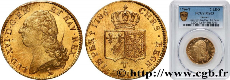 LOUIS XVI
Type : Double louis d’or dit "aux écus accolés" 
Date : 1786 
Mint nam...