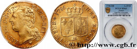 LOUIS XVI
Type : Louis d'or dit "aux écus accolés" dit “à la corne” 
Date : 1786 
Mint name / Town : Strasbourg 
Metal : gold 
Millesimal fineness : 9...