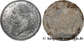 LOUIS XVI
Type : Tirage en étain de l’essai de six livres de Vasselon 
Date : 1791 
Mint name / Town : Paris 
Metal : tin 
Diameter : 39,5  mm
Weight ...
