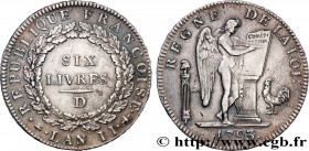 THE CONVENTION
Type : Six livres dit "au génie" 
Date : 1793 
Mint name / Town : Lyon 
Metal : silver 
Millesimal fineness : 917  ‰
Diameter : 38  mm
...
