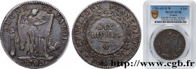 THE CONVENTION
Type : Six livres dit "au génie" 
Date : 1793 
Mint name / Town : Lille 
Metal : silver 
Millesimal fineness : 917  ‰
Diameter : 37,5  ...