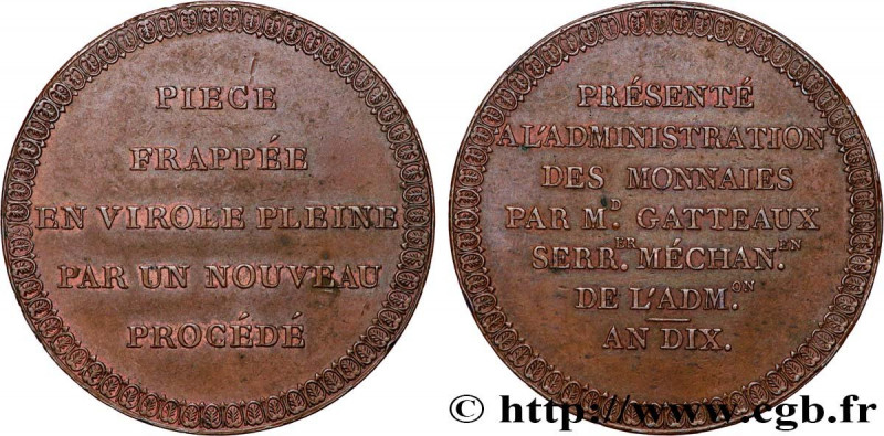 CONSULATE
Type : Module de 5 francs par Gatteaux 
Date : An 10 (1801-1802) 
Meta...