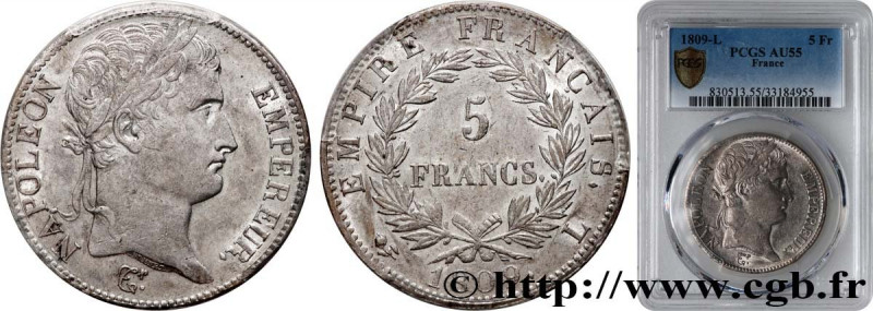 PREMIER EMPIRE / FIRST FRENCH EMPIRE
Type : 5 francs Napoléon Empereur, Empire f...