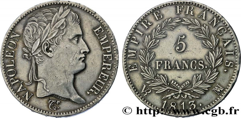 PREMIER EMPIRE / FIRST FRENCH EMPIRE
Type : 5 francs Napoléon Empereur, Empire f...