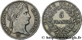 PREMIER EMPIRE / FIRST FRENCH EMPIRE
Type : 5 francs Napoléon Empereur, Empire français 
Date : 1813 
Mint name / Town : Marseille 
Quantity minted : ...