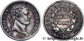 PREMIER EMPIRE / FIRST FRENCH EMPIRE
Type : Demi-franc Napoléon Ier tête laurée, Empire français 
Date : 1812 
Mint name / Town : Utrecht 
Quantity mi...