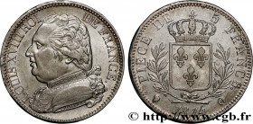 LOUIS XVIII
Type : 5 francs Louis XVIII, buste habillé 
Date : 1814 
Mint name / Town : Perpignan 
Quantity minted : 1181316 
Metal : silver 
Millesim...