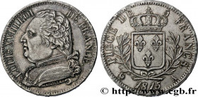 LOUIS XVIII
Type : 5 francs Louis XVIII, buste habillé 
Date : 1815 
Mint name / Town : Paris 
Quantity minted : 411.569 
Metal : silver 
Millesimal f...
