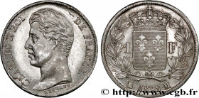 CHARLES X
Type : 1 franc Charles X, matrice du revers à quatre feuilles 
Date : 1828 
Mint name / Town : Toulouse 
Quantity minted : --- 
Metal : silv...