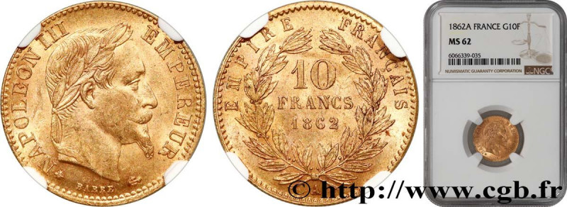 SECOND EMPIRE
Type : 10 francs or Napoléon III, tête laurée, type définitif à gr...