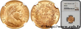 SECOND EMPIRE
Type : 10 francs or Napoléon III, tête laurée, type définitif à grand 10 
Date : 1862 
Mint name / Town : Paris 
Quantity minted : 32067...