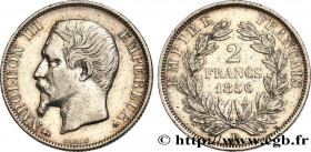 SECOND EMPIRE
Type : 2 francs Napoléon III, tête nue 
Date : 1856 
Mint name / Town : Lyon 
Quantity minted : 288694 
Metal : silver 
Millesimal finen...