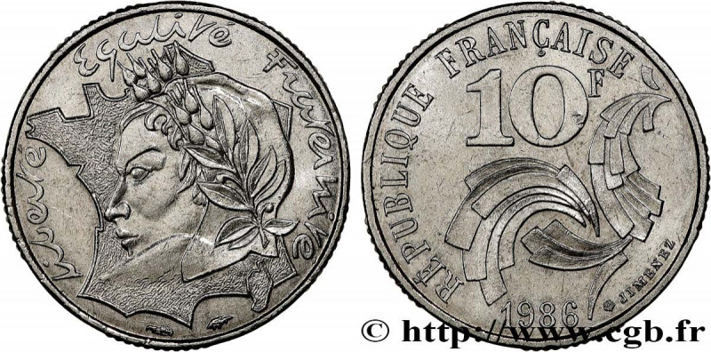 V REPUBLIC
Type : 10 francs Jimenez, Frappe médaille 
Date : 1986 
Quantity mint...