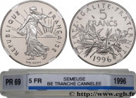 V REPUBLIC
Type : 5 francs Semeuse, nickel, BE (Belle Épreuve), tranche striée 
Date : 1996 
Mint name / Town : Pessac 
Quantity minted : --- 
Metal :...