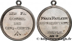 DIRECTOIRE
Type : Médaille, Conseil des Cinq-Cents 
Date : 1795-1796 
Metal : silver 
Diameter : 47,5  mm
Weight : 30,33  g.
Edge : lisse 
Puncheon : ...