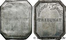 CONSULATE
Type : Plaquette, Tribunat, tirage uniface 
Date : an VIII 
Metal : tin 
Diameter : 47,5  mm
Engraver : Gatteaux = Nicolas Marie Gatteaux (1...