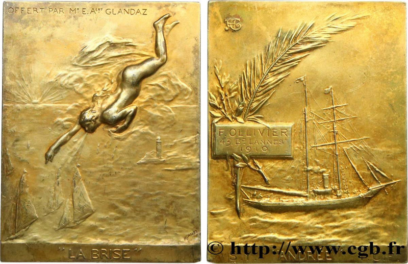 III REPUBLIC
Type : Plaquette, La Brise et Andrée 
Date : 1910 
Metal : gold pla...
