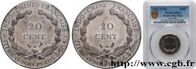 FRENCH INDOCHINA
Type : Épreuve de 20 Centièmes en maillechort double revers 
Date : ND 
Mint name / Town : Paris 
Quantity minted : - 
Metal : nickel...
