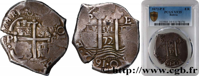 BOLIVIA
Type : 8 Reales Charles II 
Date : 1672 
Mint name / Town : Potosi 
Quan...