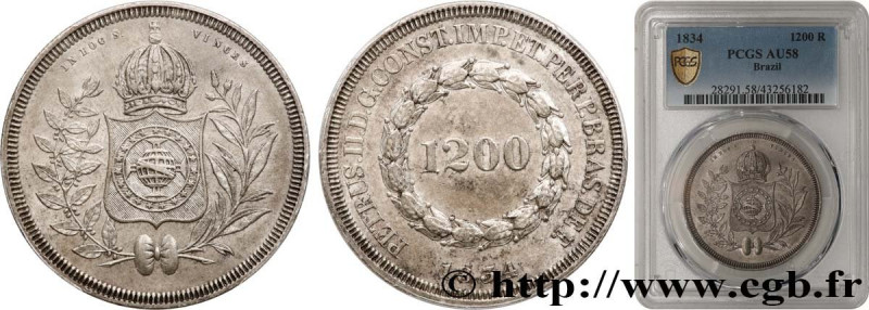 BRAZIL - EMPIRE OF BRAZIL - PETER II
Type : 1200 Reis 
Date : 1834 
Quantity min...