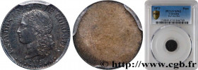 COLOMBIA
Type : Essai uniface du Peso 
Date : 1873 
Quantity minted : - 
Metal : silver 
Diameter : 14  mm
Orientation dies : 12  h.
Edge : lisse 
Rar...