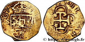 SPAIN - KINGDOM OF SPAIN - PHILIP II
Type : 2 Escudos 
Date : n.d. 
Mint name / Town : Séville 
Quantity minted : - 
Metal : gold 
Diameter : 23  mm
O...