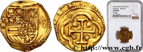 SPAIN - KINGDOM OF SPAIN - PHILIP II
Type : 2 Escudos 
Date : (1590-1597) 
Date : n.d. 
Mint name / Town : Tolède 
Metal : gold 
Diameter : 25  mm
Ori...