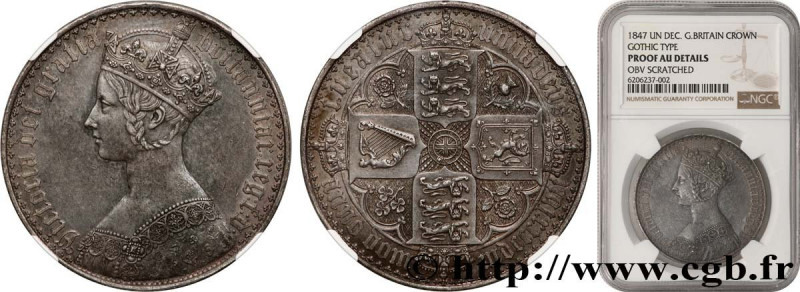 GREAT-BRITAIN - VICTORIA
Type : Crown, style gothique, Proof 
Date : 1847 
Quant...