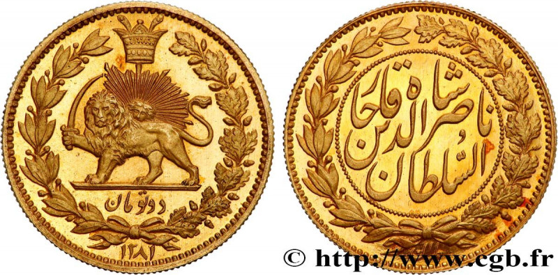 IRAN - NASER AL-DIN QAJAR 
Type : Essai 2 Toman AH1281 
Date : 1864 
Mint name /...
