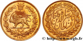 IRAN - NASER AL-DIN QAJAR 
Type : Essai 1 Toman AH1281 
Date : 1864 
Mint name / Town : Téhéran 
Metal : gold 
Millesimal fineness : 900  ‰
Diameter :...