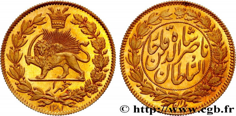 IRAN - NASER AL-DIN QAJAR 
Type : Essai 1/2 Toman AH1281 
Date : 1864 
Mint name...