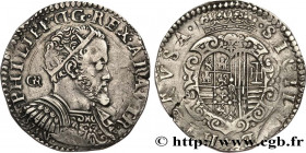 SICILY - KINGDOM OF SICILY - PHILIP II OF SPAIN
Type : 1/2 Ducato 
Date : 1575 
Mint name / Town : Messine 
Metal : silver 
Diameter : 34,5  mm
Orient...