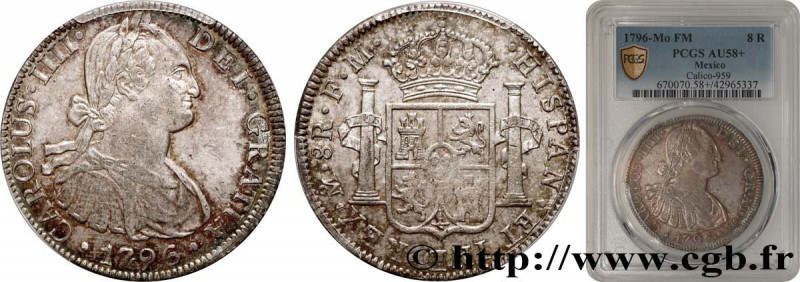 MEXICO - CHARLES IV
Type : 8 Reales  
Date : 1796 
Mint name / Town : Mexico 
Qu...