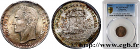 VENEZUELA
Type : 50 Centimos (Gr 2.500) 
Date : 1886 
Mint name / Town : Philadelphie 
Quantity minted : 300000 
Metal : silver 
Millesimal fineness :...
