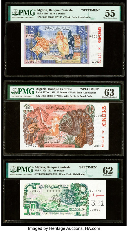 Algeria Banque Centrale d'Algerie 5; 10; 50 Dinars 1.11.1970 (2); 1.11.1977 Pick...