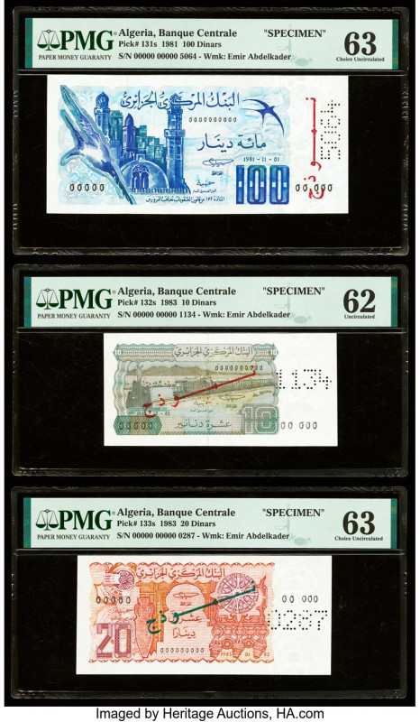 Algeria Banque Centrale d'Algerie 100; 10; 20 Dinars 1.11.1981; 2.12.1983; 2.1.1...