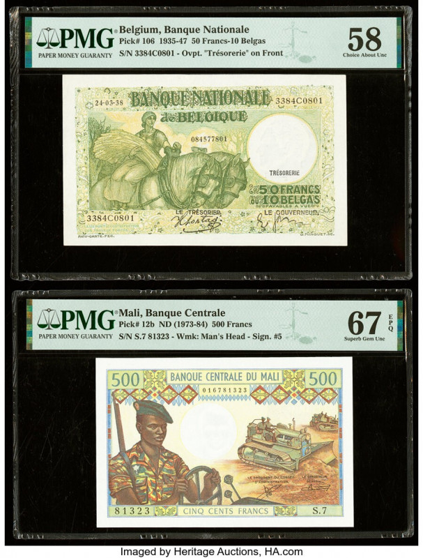 Belgium Banque Nationale de Belgique 50 Francs-10 Belgas 24.3.1938 Pick 106 PMG ...