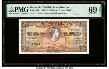 Bermuda Bermuda Government 5 Shillings 1.5.1957 Pick 18b PMG Superb Gem Unc 69 EPQ. 

HID09801242017

© 2022 Heritage Auctions | All Rights Reserved