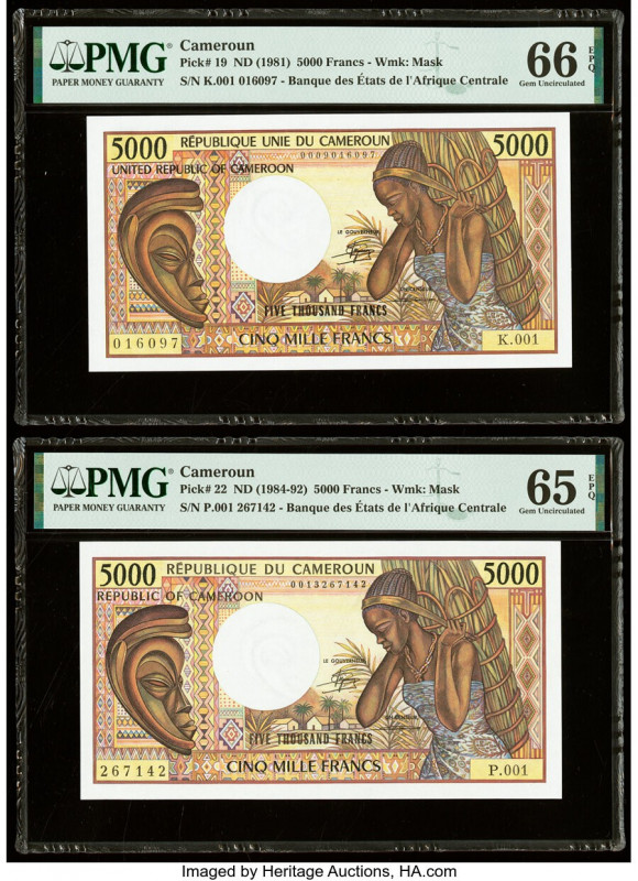 Cameroon Banque des Etats de l'Afrique Centrale 5000 Francs ND (1981-1992) Pick ...