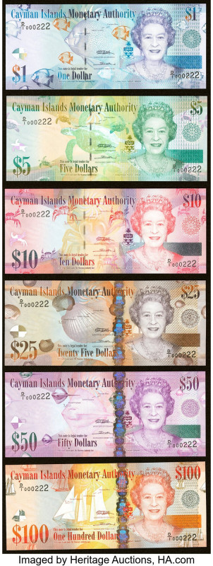 Matching Serial Numbers 000222 Cayman Islands Monetary Authority Group Lot of 6 ...