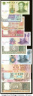 China, India & Macau Group lot of 22 Examples Crisp Uncirculated. Staple holes at issue on India examples, China notes all have matching Serial Number...
