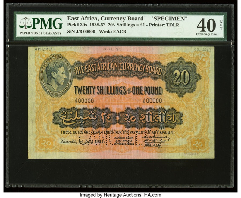 East Africa East African Currency Board 20 Shillings = 1 Pound 1.7.1941 Pick 30s...