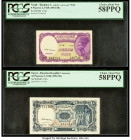Egypt Egyptian Republic 5; 10 Piastres 1940 (ND 1952-58) Pick 174b; 175b Two Examples PCGS Choice About New 58PPQ (2). 

HID09801242017

© 2022 Herita...